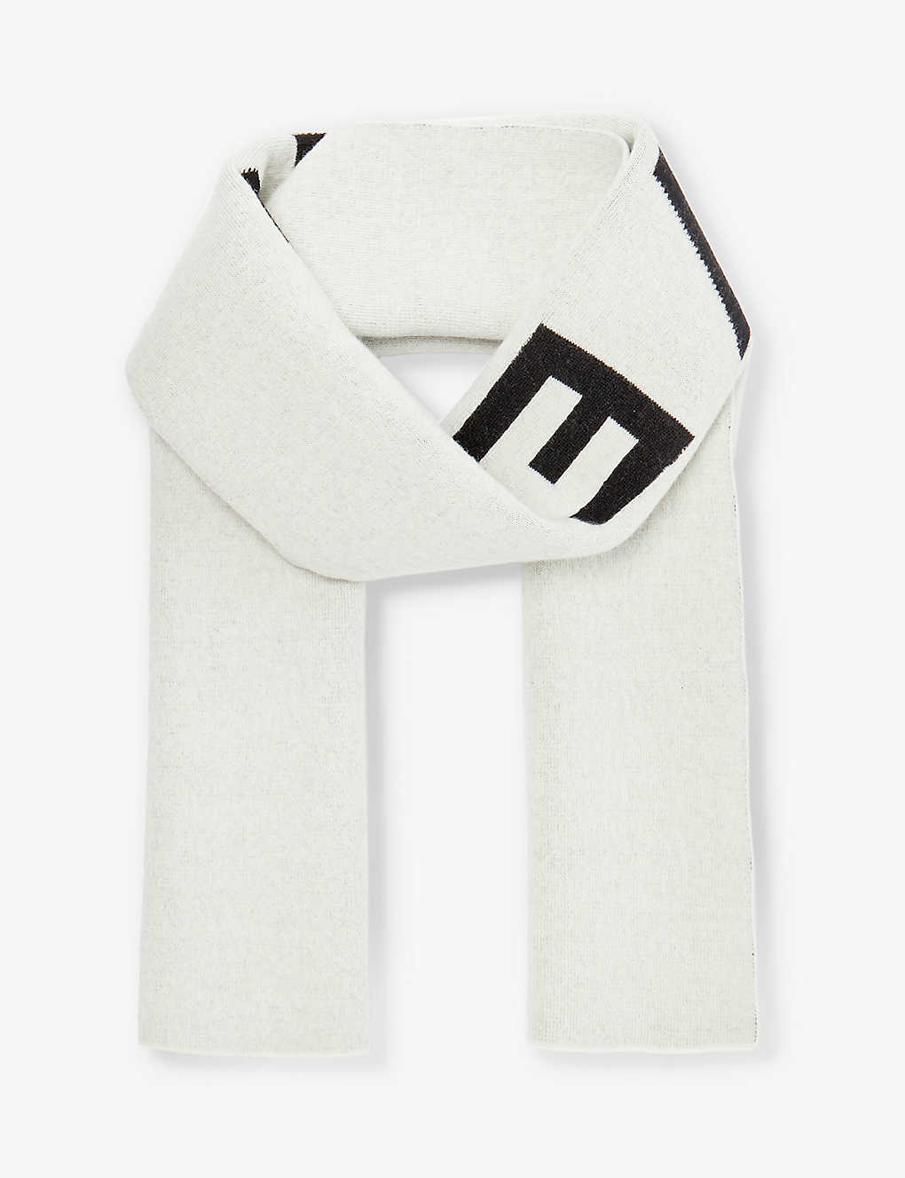 Givenchy 4g Brand-print Wool And Cashmere-blend Scarf In White/black