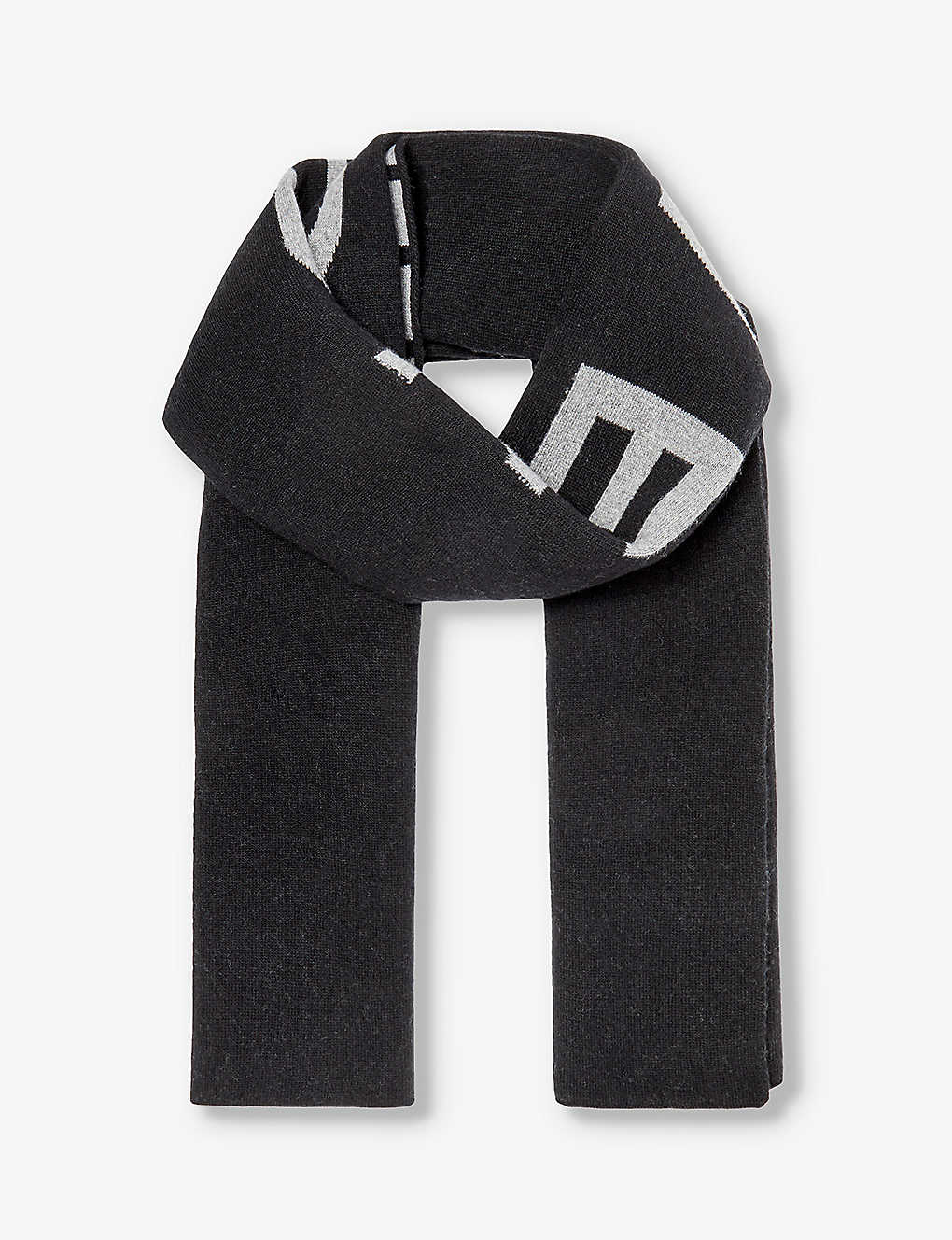 Givenchy 4g Brand-logo Wool And Cashmere Scarf In Black/grey
