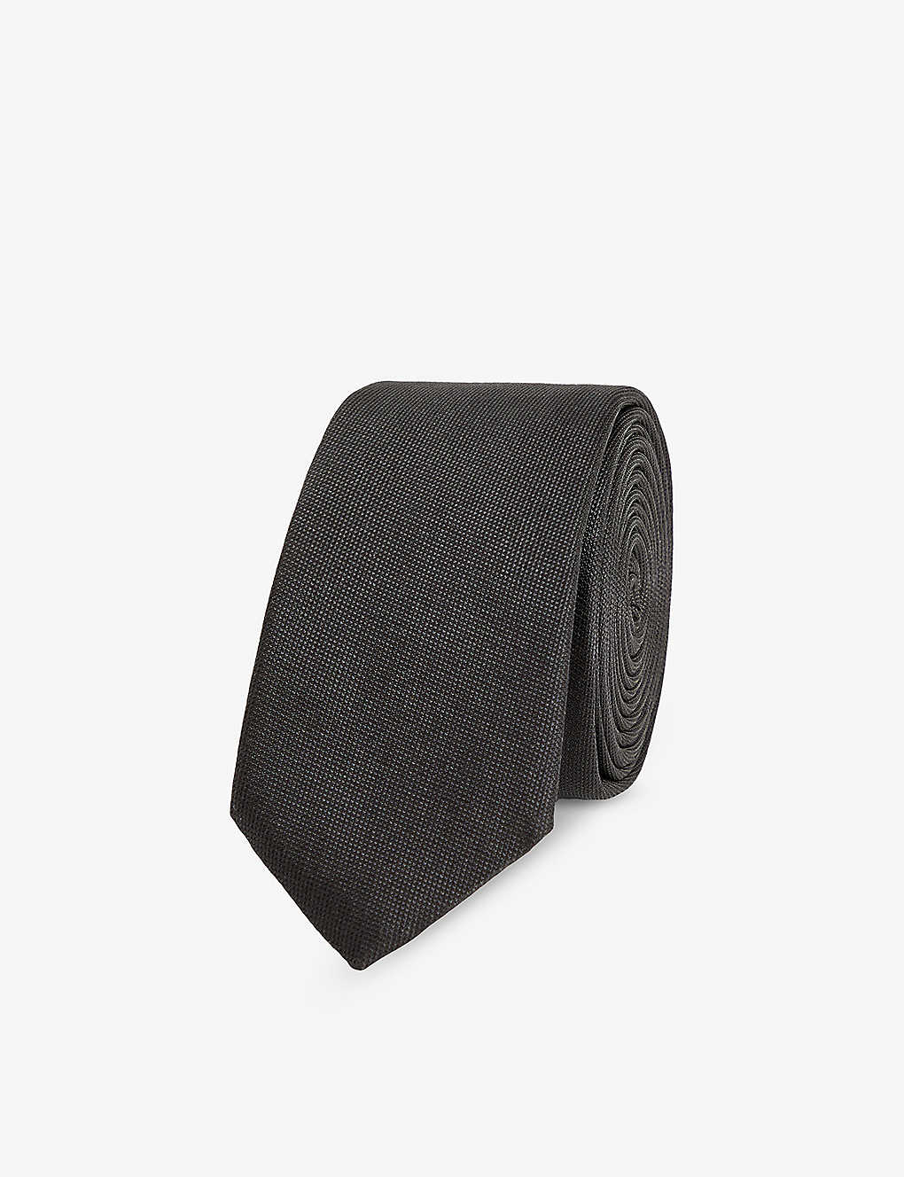 Givenchy Mens Black Tonal Textured-weave Silk Tie