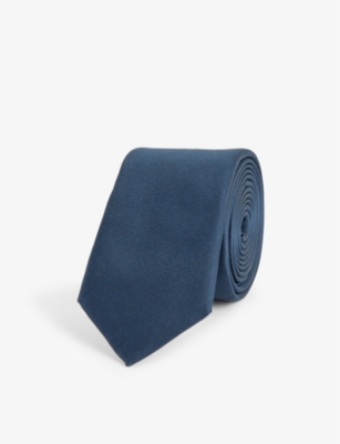 Givenchy Mens Deep Blue Textured-weave Silk Tie In Deep Blue