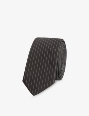 Givenchy Mens Black Striped Silk Tie