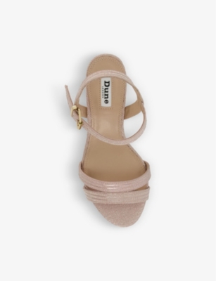 DUNE: Merisa wide-fit block-heel woven sandals