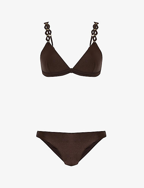 ZIMMERMANN: August embellished-strap bikini set