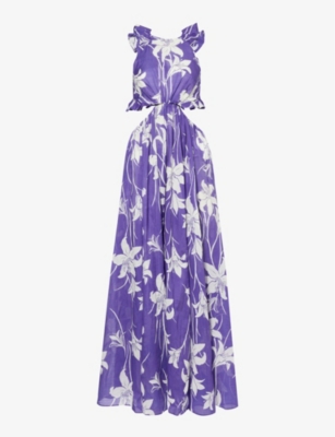 ZIMMERMANN: Acadian ruffled floral-print cotton-poplin maxi dress