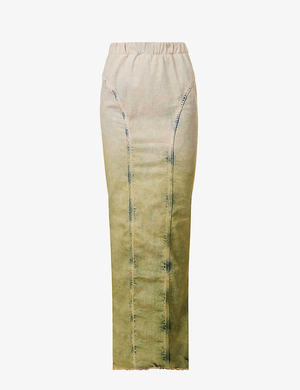 Rick Owens Womens Acid Degrade X Moncler Gradient-pattern Stretch-cotton Maxi Skirt