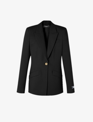 Versace Medusa Single-breasted Blazer In Virgin Wool In Black