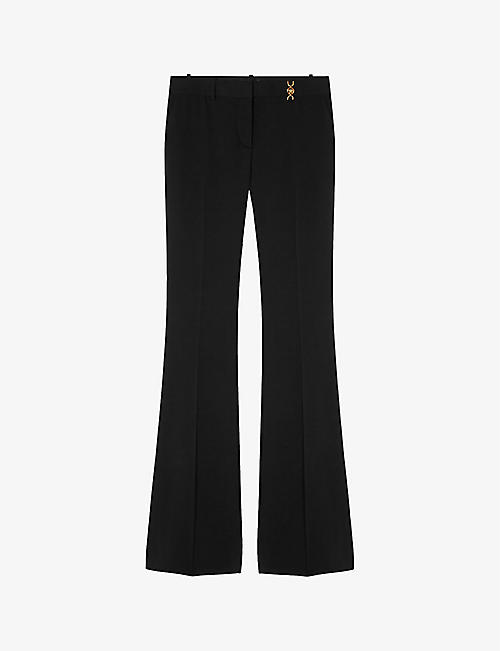 VERSACE: Medusa '95 pressed-crease wide-leg mid-rise stretch-wool trousers