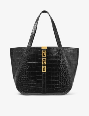 Versace Greca Goddess Shoulder Bag In Black  Gold