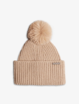 TED BAKER: Emilyys pom pom-embellished knitted hat