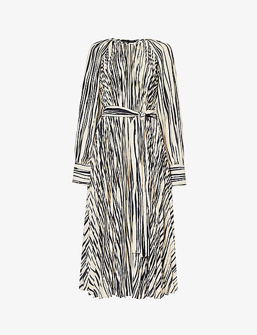 PROENZA SCHOULER: Flou striped-pattern woven midi dress
