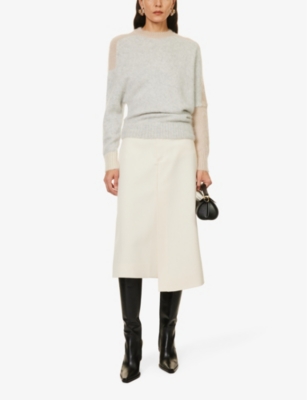 Shop Proenza Schouler Women's Grey Multi Patti Relaxed-fit Mohair Wool-blend Jumper