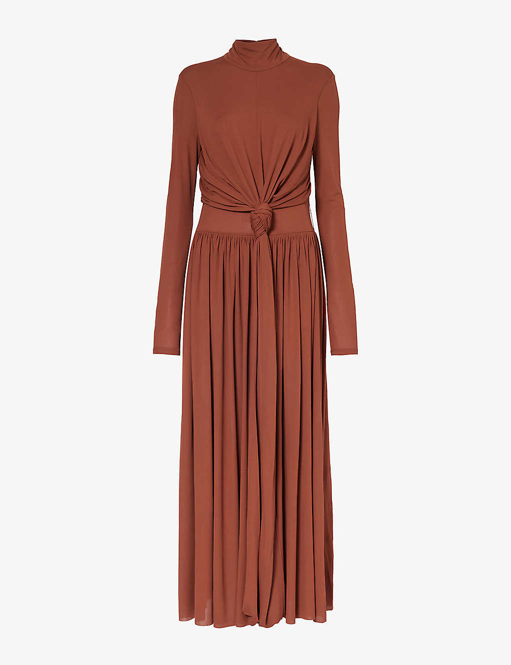 Shop Proenza Schouler Women's Tobacco Pleated-skirt Knotted Woven Maxi Dress
