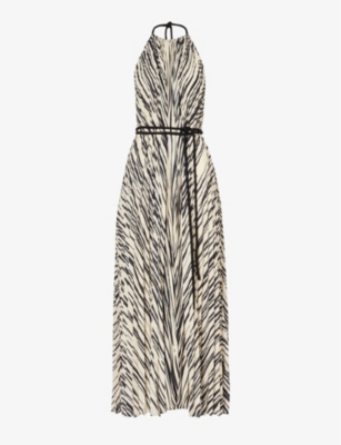PROENZA SCHOULER: Striped-pattern pleated woven midi dress