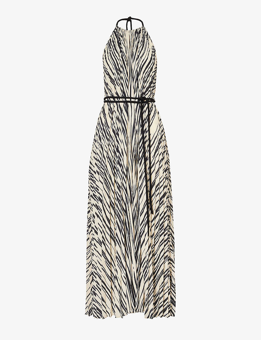 Proenza Schouler Womens Ecru Multi Striped-pattern Pleated Woven Midi Dress In Monochrome