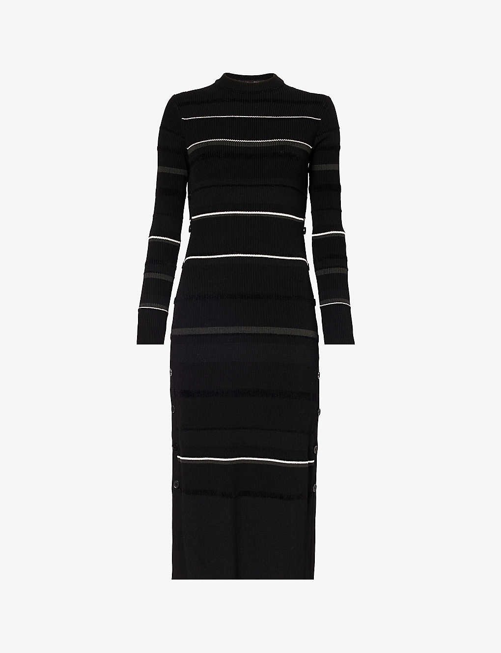 Proenza Schouler Womens Black Multi Rachel Slim-fit Stretch-woven-blend Midi Dress