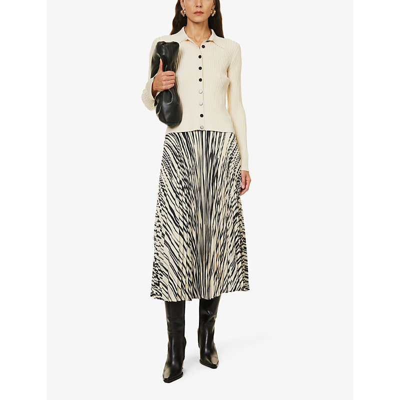 Shop Proenza Schouler Women's Ecru Multi Korine Striped Woven Midi Skirt
