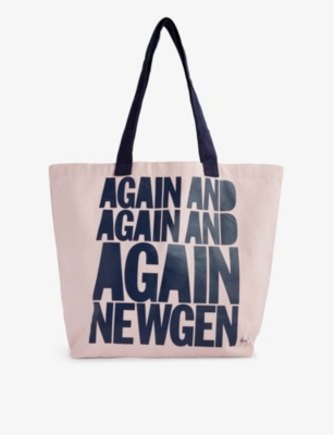 Newgen Womens Pink 30 X Henry Holland Slogan print Cotton Tote Bag ModeSens
