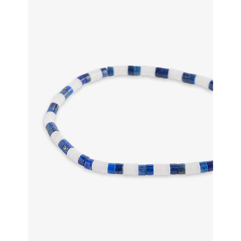 Shop Miansai Men's Blue Kai Sterling-silver, Moonstone And Lapis Lazuli Bracelet