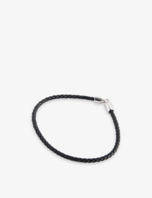 MIANSAI - Cruz rhodium-plated sterling-silver and leather rope bracelet ...