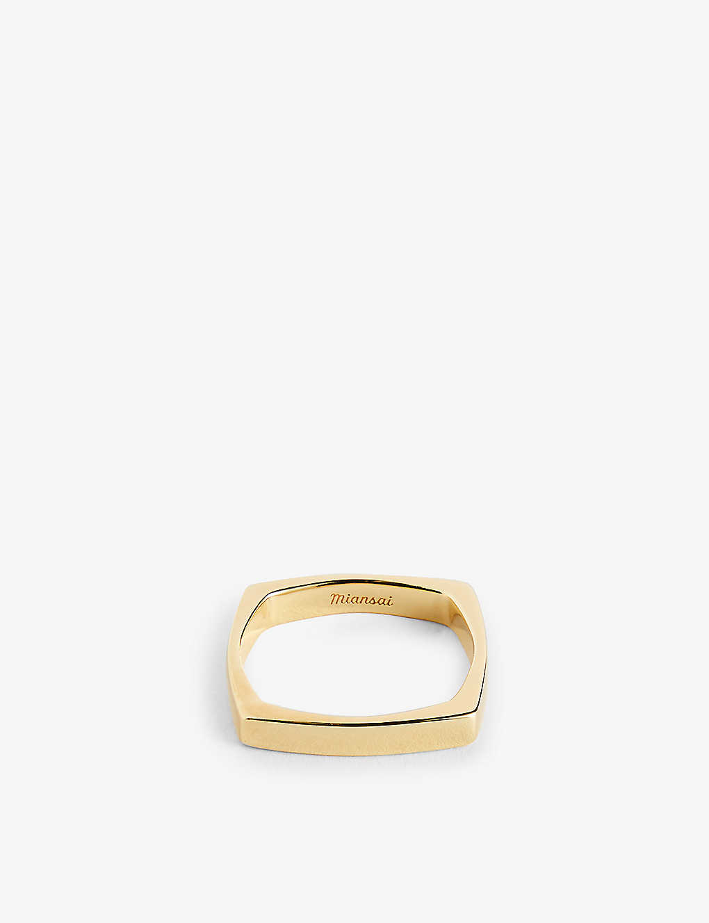 Miansai Mens Gold Level Slim-band Sterling-silver 14ct Yellow-gold Plated Ring