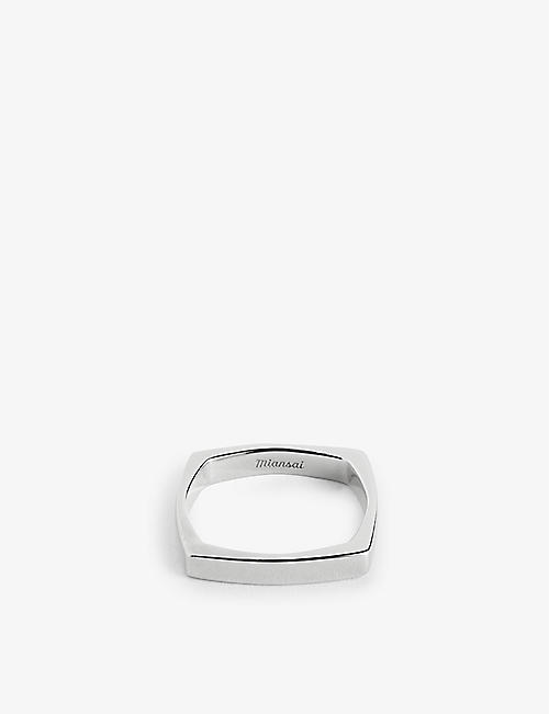 MIANSAI: Level 925 sterling-silver rhodium-plated ring