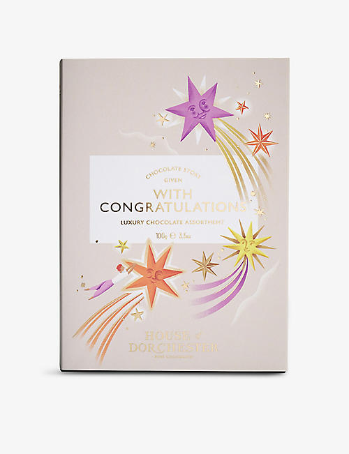 HOUSE OF DORCHESTER: With Congratulations chocolate truffle selection box 100g