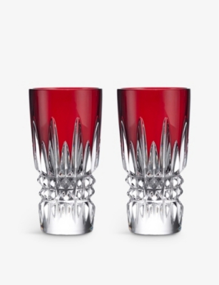 WATERFORD: New Year crystal-glass shot glass set of two