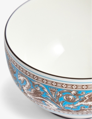 WEDGWOOD: Florentine Turquoise bone-china rice bowl 10.5cm
