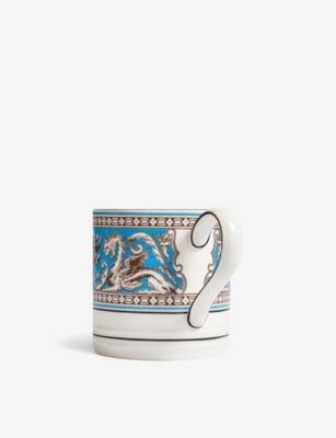 WEDGWOOD: Florentine Turquoise bone-china mug 8.9cm