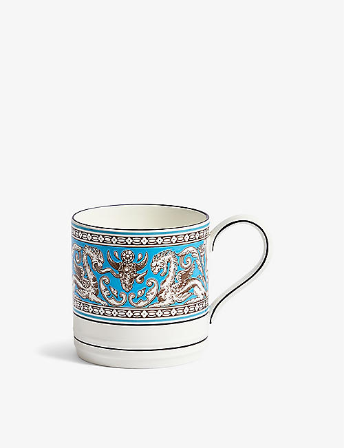 WEDGWOOD: Florentine Turquoise bone-china mug 8.9cm