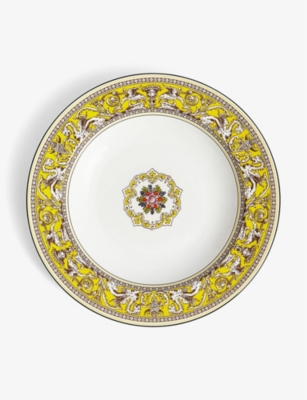 Wedgwood Florentine Citron Bone-china Rim Soup Bowl 22.8cm In Yellow