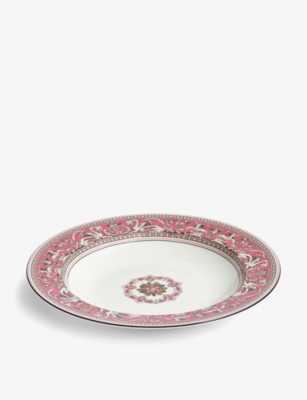 WEDGWOOD: Florentine Fuchsia bone-china rim soup bowl 22.8cm
