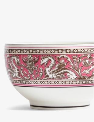 Wedgwood Florentine Fuchsia Bone-chine Rice Bowl 10.5cm