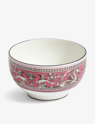 Wedgwood Florentine Fuchsia Bone-chine Rice Bowl 10.5cm