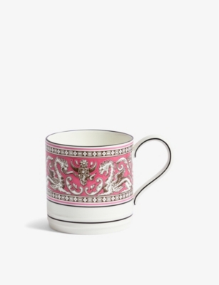 Wedgwood Florentine Fuchsia Bone-china Mug 8.9cm In Pink