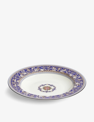 WEDGWOOD: Florentine Marine bone-china rim soup bowl 22.8cm