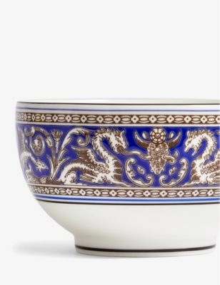 WEDGWOOD: Florentine Marine bone-china rice bowl 10.5cm