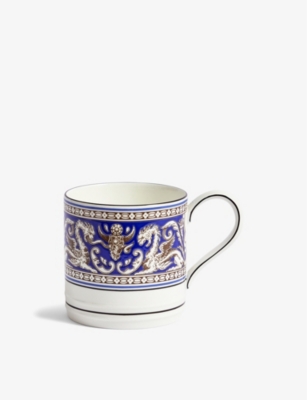 WEDGWOOD: Florentine Marine bone-china mug 8.9cm