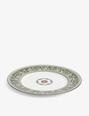 Shop Wedgwood Florentine Verde Bone-china Plate 27.3cm