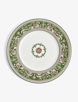 Shop Wedgwood Florentine Verde Bone-china Plate 27.3cm