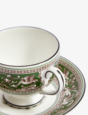 Shop Wedgwood Florentine Verde Bone-china Teacup And Saucer