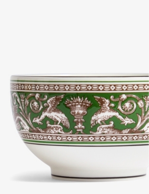 WEDGWOOD: Florentine Verde dragon-motif bone-china rice bowl 10cm