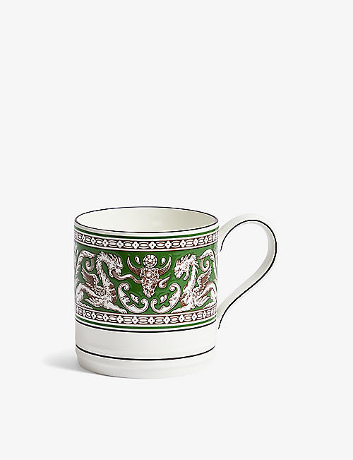 WEDGWOOD: Florentine Verde dragon-motif bone-china mug 326ml