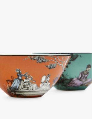 Wedgwood Sheila Bridges Harlem Toile De Jouy Bone-china Nibble Bowls Set Of Four