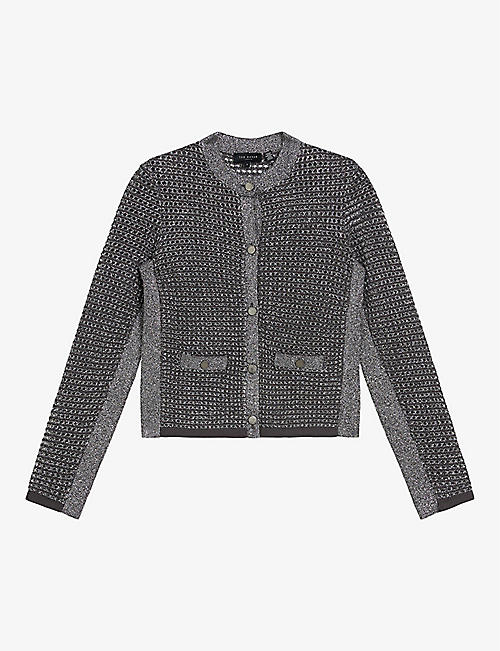 TED BAKER: Sallyan metallic-knitted jacket
