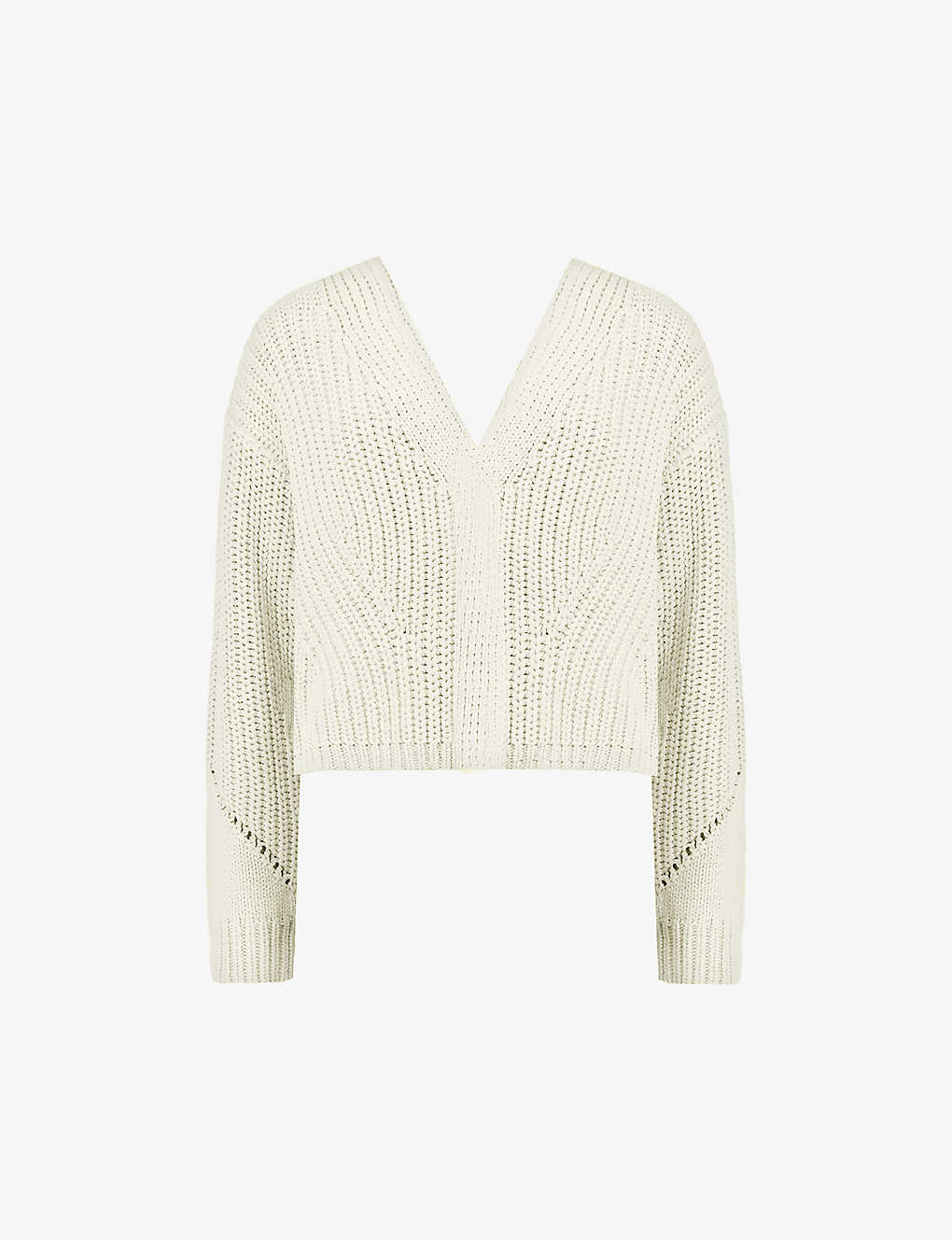 Ro&zo V-neck Relaxed-fit Knitted Cardigan In Cream