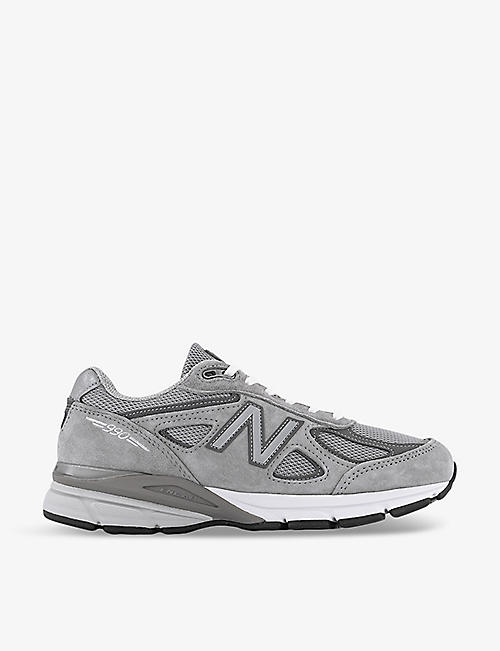 NEW BALANCE: Made in USA 990v4 leather and mesh low-top trainers