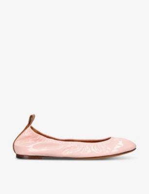 LANVIN BALLERINA ELASTICATED PATENT-LEATHER PUMPS