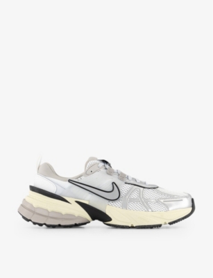Shop Nike Womens White Silver V2k Run Chunky-sole Woven Low-top Trainers