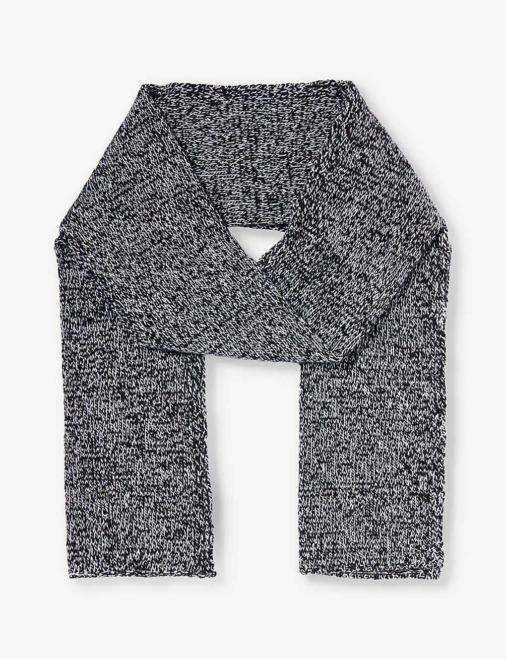 Johnstons Brushed-texture Rectangular-shape Cashmere Scarf In Charcoal Donegal/luna